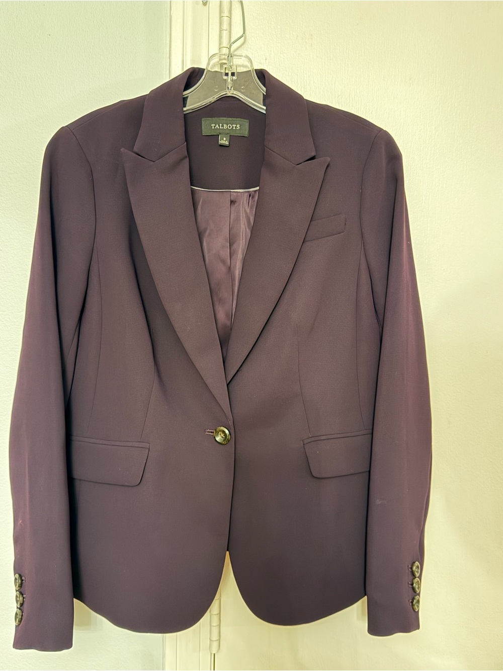 Talbots Plum Single-Button Suit Jacket & Pants